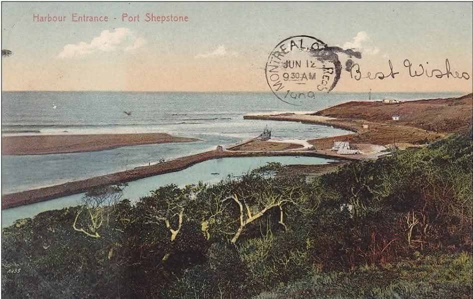 Vintage postcard: Harbour entrance, Port Shepstone, 1909