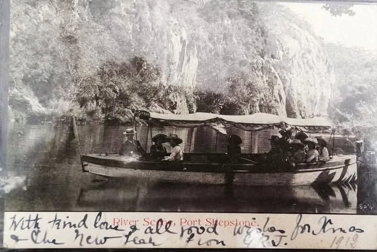1918 photograph of a river boat at Port Shepstone