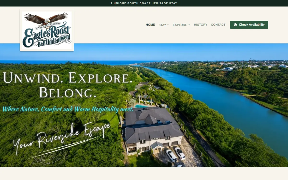 Screenshot of Eagle’s Roost B&B