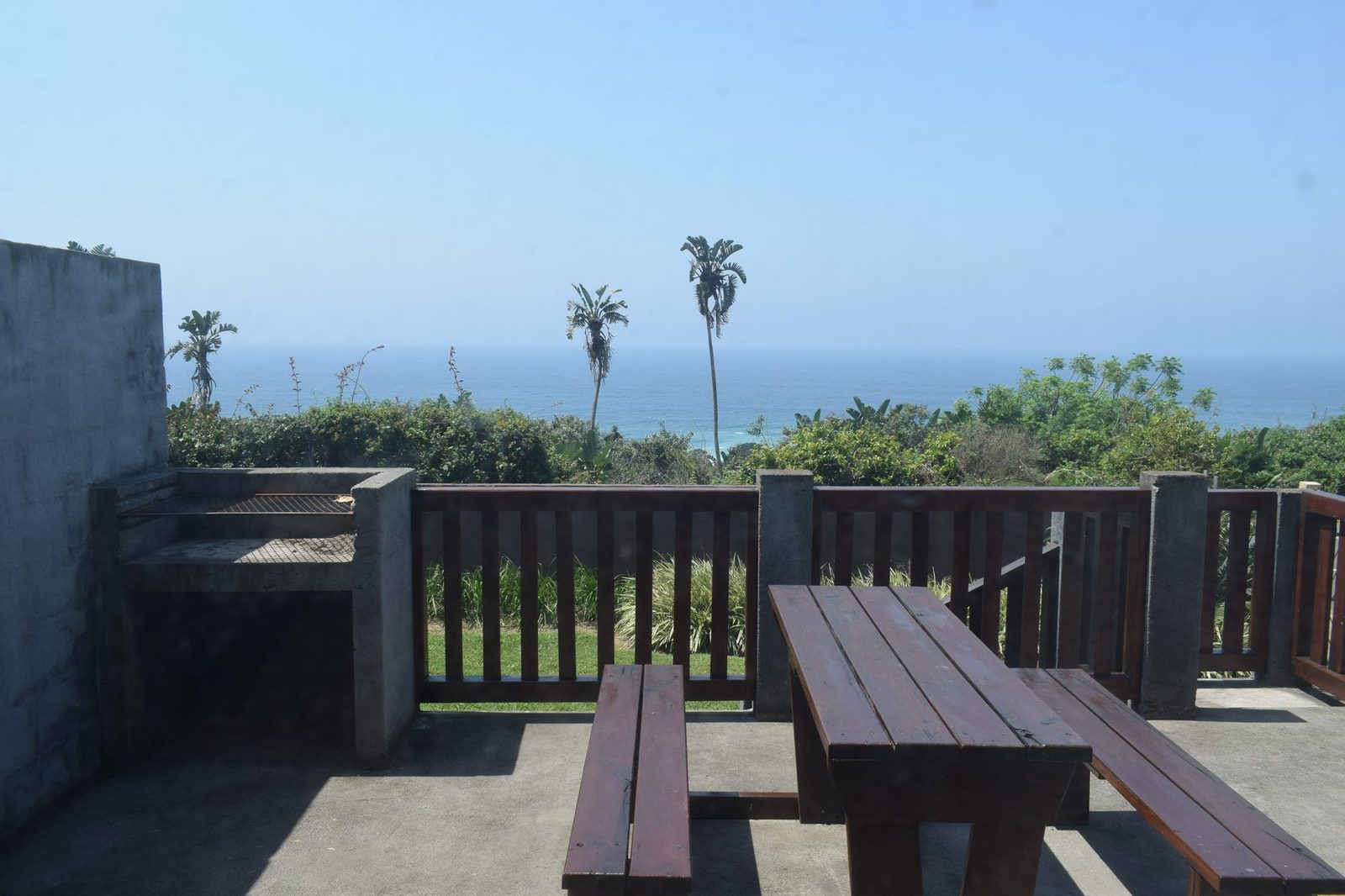 Elephant's large timber deck looking out to sea