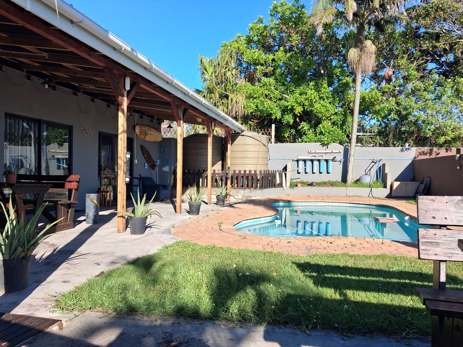 Swimming pool in the Khaya La Manzi garden